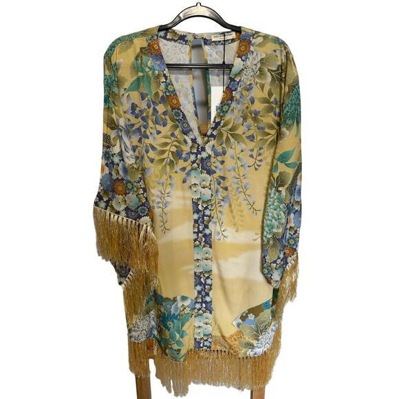 NWT Spell And The Gypsy Willow Tassel Dress Mini Floral Kimono Sleeve Size Med - Picture 5 of 16